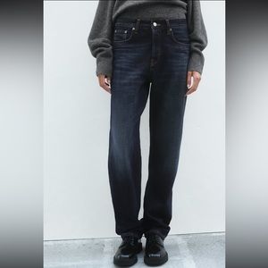 ZARA High Rise Straight Cut Jeans